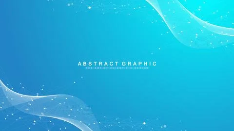 Geometric abstract background with connected lines and dots. Connectivity flow Stock Illustration