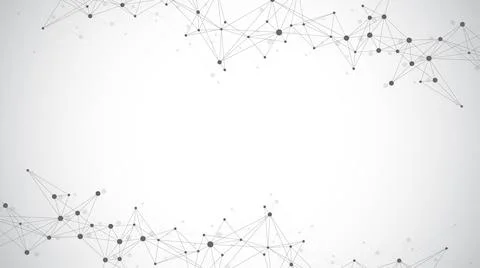 Geometric abstract background with connected lines and dots. Connectivity flow Stock Illustration