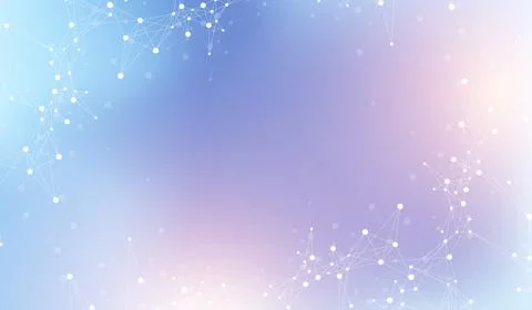 Geometric abstract background with connected lines and dots. Connectivity flow Stock Illustration