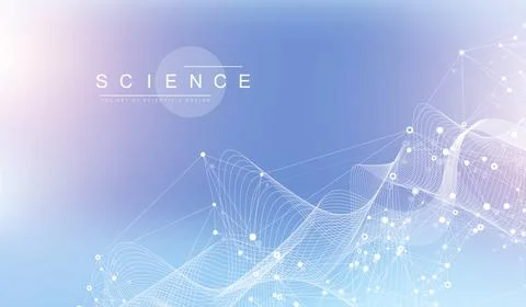 Geometric abstract background with connected lines and dots. Connectivity flow Stock Illustration