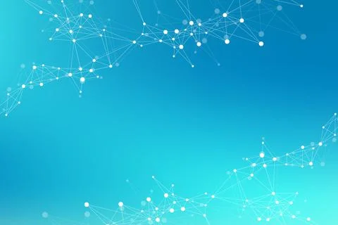 Geometric abstract background with connected lines and dots. Connectivity flow Stock Illustration