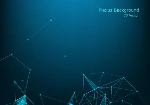 Geometric abstract background with connected lines and dots. Wave flow. Molec Illustrazione stock