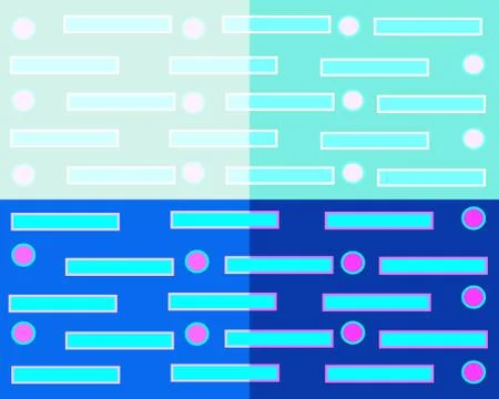 Geometric abstract background consisting of four squares of different colors Stock Illustration