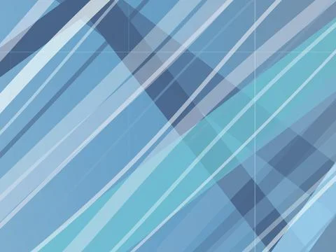 A geometric abstract background with diagonal stripes in blue, teal, and wh.. Illustrazione stock
