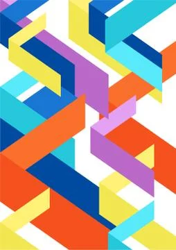 Geometric abstract background. Dynamic shapes compositions. Flat and clean st Stock Illustration