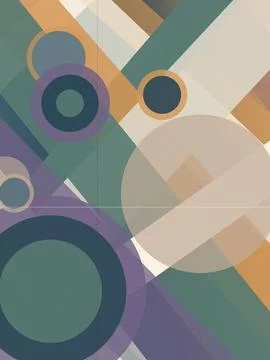 Geometric abstract background featuring overlapping circles and diagonal st.. Stock Illustration