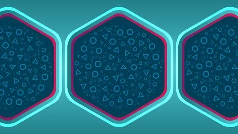 Geometric Abstract Background with Hexagonal Patterns and Gradient Colors Illustrazione stock