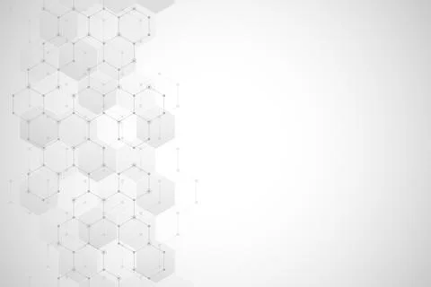 Geometric abstract background with hexagons elements. Medical background texture Stock Illustration