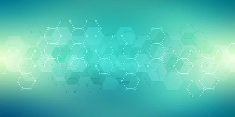 Geometric abstract background with hexagons elements. Medical background texture Stock Illustration