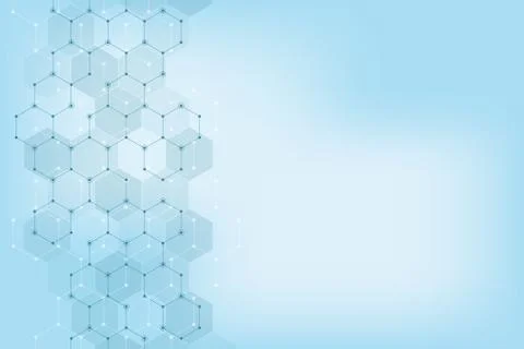 Geometric abstract background with hexagons elements. Medical background texture Stockillustratie