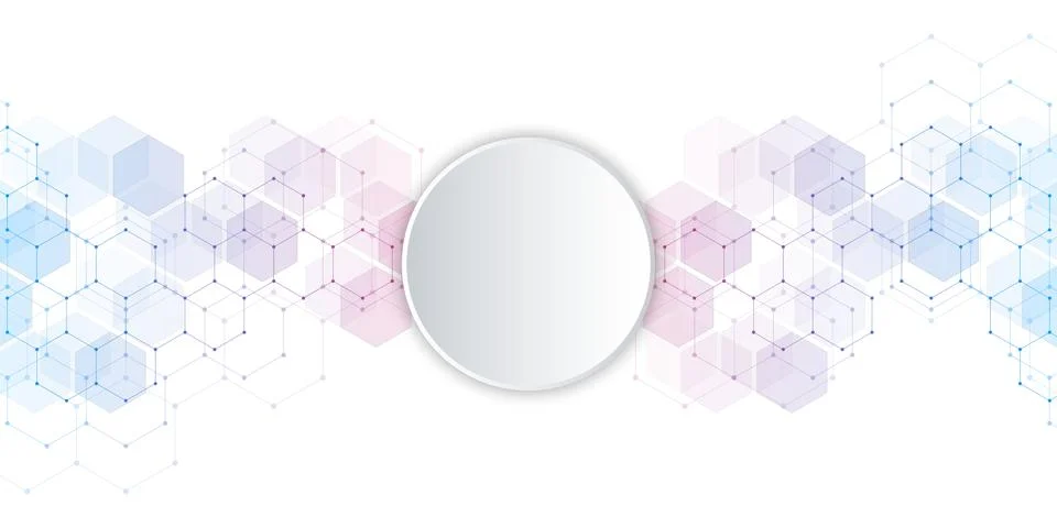 Geometric abstract background with hexagons elements. Medical background texture Stockillustratie