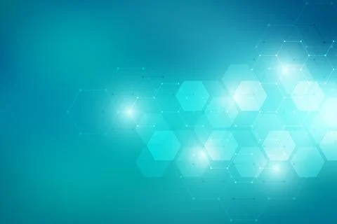 Geometric abstract background with hexagons elements. Medical background text Stock Illustration