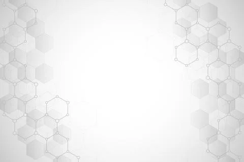 Geometric abstract background with hexagons elements. Medical background text Illustrazione stock