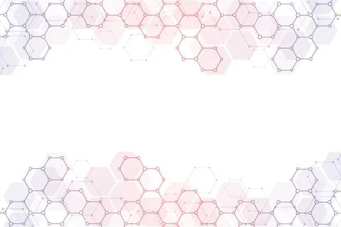 Geometric abstract background with hexagons elements. Medical background text Stock Illustration