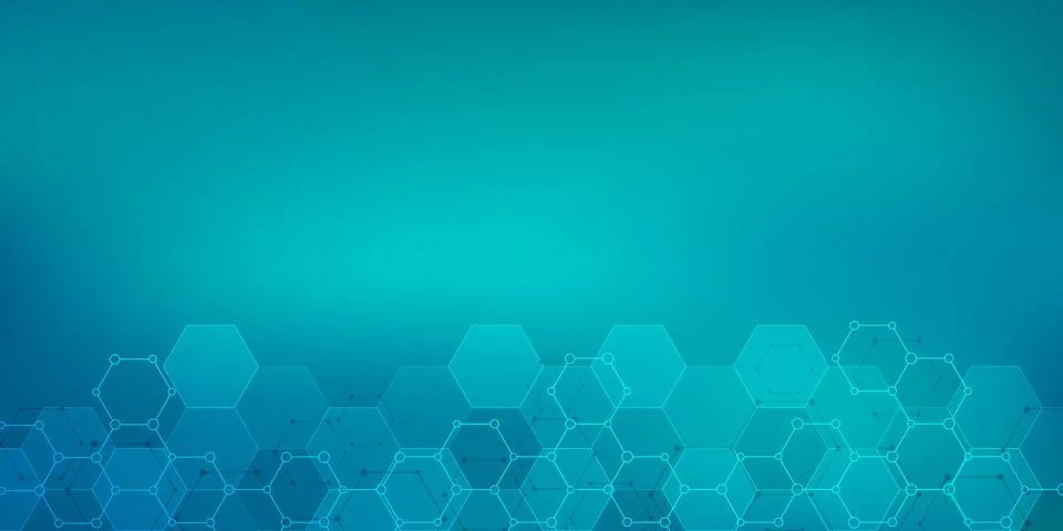 Geometric abstract background with hexagons elements. Medical background text Stock Illustration