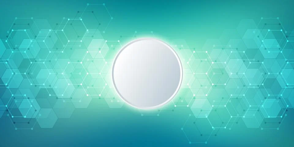 Geometric abstract background with hexagons elements. Medical background texture Stock Illustration