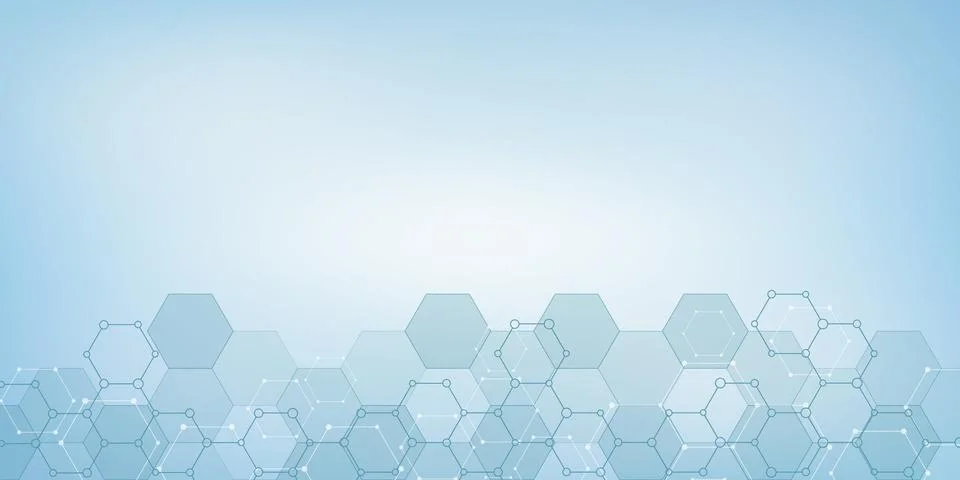 Geometric abstract background with hexagons elements. Medical background texture Stock Illustration