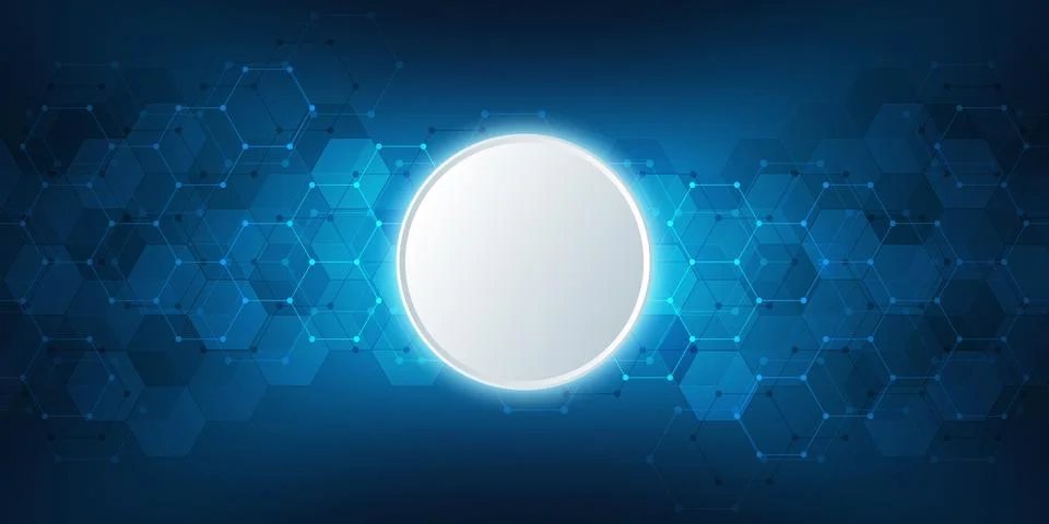 Geometric abstract background with hexagons elements. Medical background texture Illustrazione stock