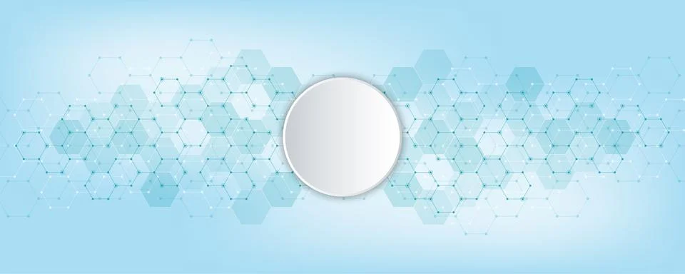 Geometric abstract background with hexagons elements. Medical background texture Illustrazione stock