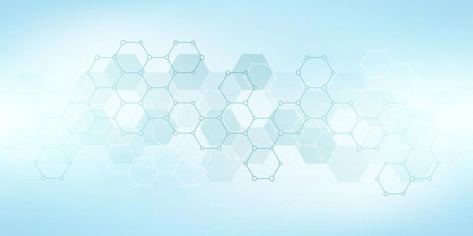 Geometric abstract background with hexagons elements. Medical background texture Stock Illustration