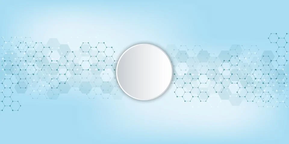 Geometric abstract background with hexagons elements. Medical background texture Stock Illustration