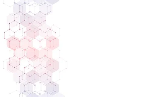 Geometric abstract background with hexagons elements. Medical background texture Stockillustratie
