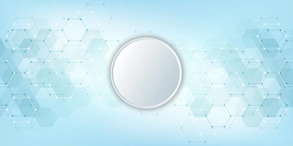 Geometric abstract background with hexagons elements. Medical background texture Stock Illustration