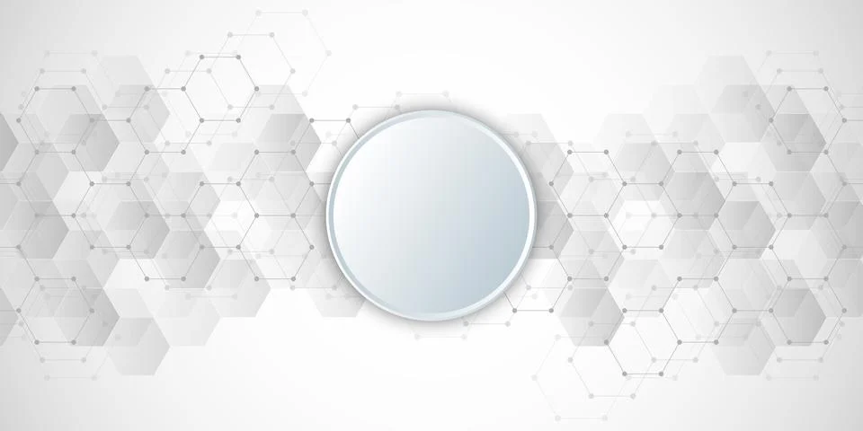 Geometric abstract background with hexagons elements. Medical background texture Illustrazione stock