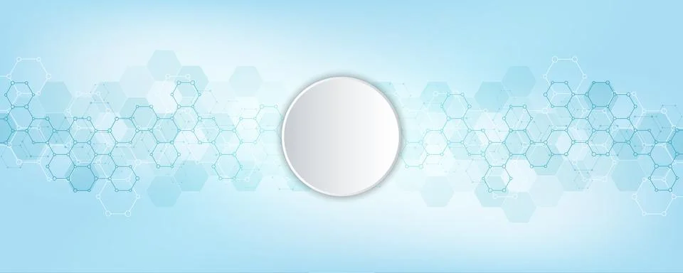 Geometric abstract background with hexagons elements. Medical background texture Stock Illustration