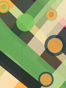 Geometric abstract background with layered circles and diagonal stripes in .. Illustrazione stock