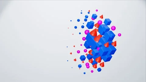 Geometric abstract background loopable animation. 3d motion graphics Video stock 256672920