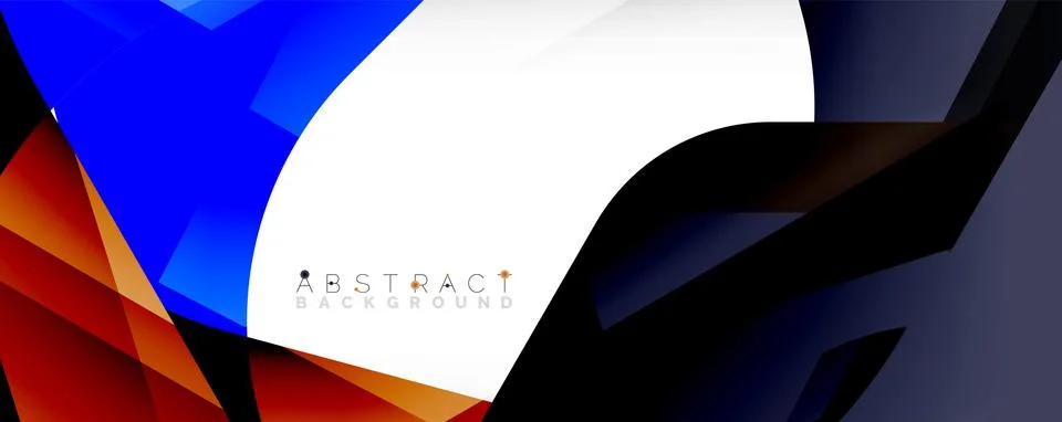 Geometric abstract background - multicolored abstract shapes on white. Vector Illustrazione stock