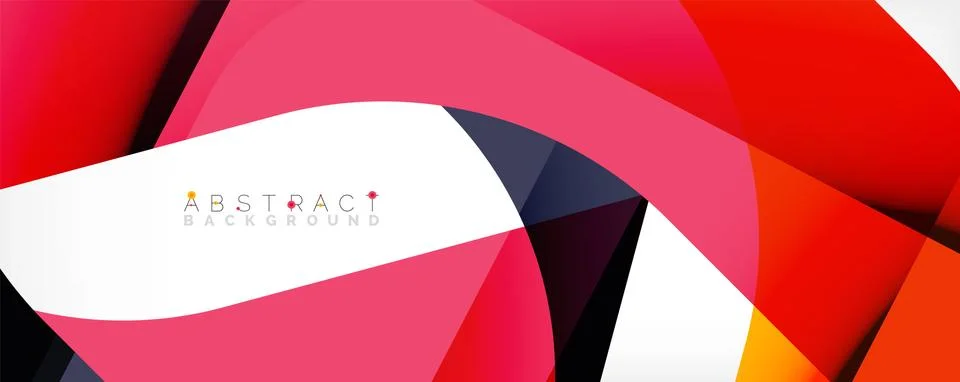 Geometric abstract background - multicolored abstract shapes on white. Vector Illustrazione stock