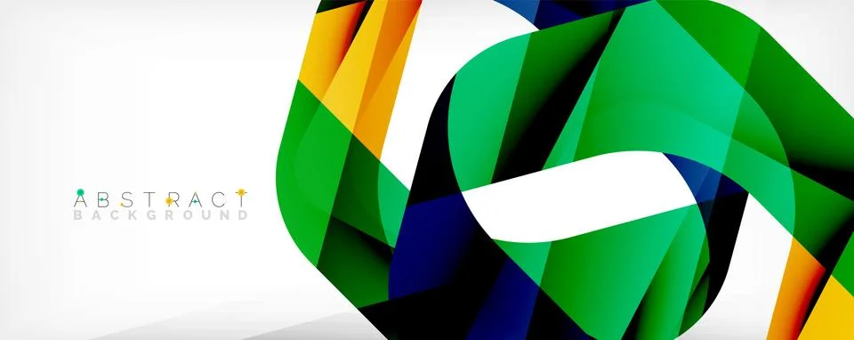 Geometric abstract background - multicolored abstract shapes on white. Vector Illustrazione stock