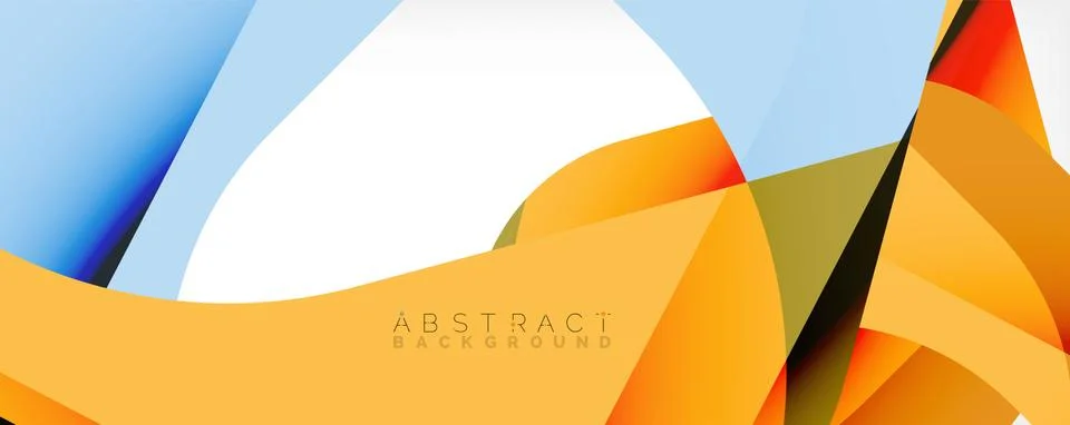 Geometric abstract background - multicolored abstract shapes on white. Vector Illustrazione stock