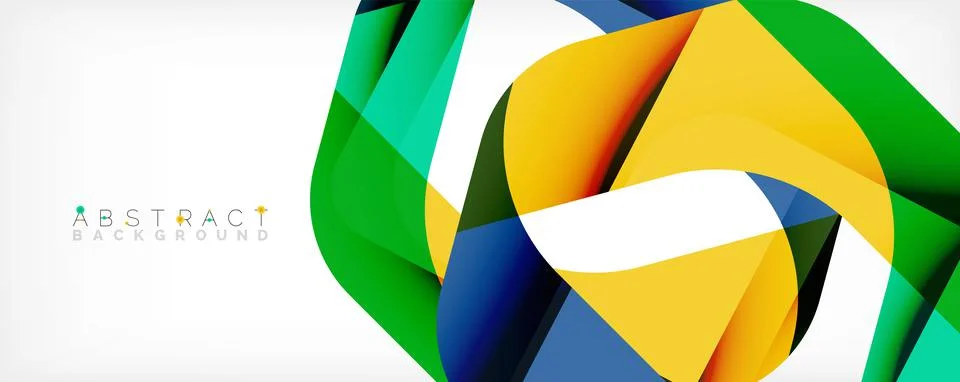 Geometric abstract background - multicolored abstract shapes on white. Vector Illustrazione stock