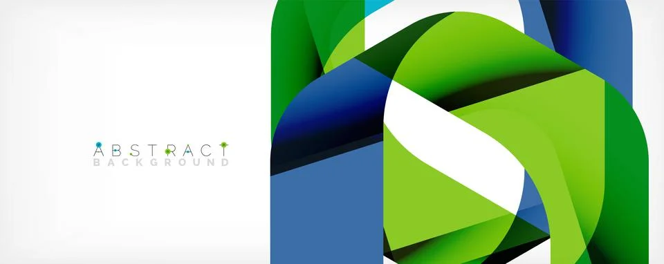 Geometric abstract background - multicolored abstract shapes on white. Vector Illustrazione stock