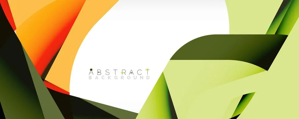 Geometric abstract background - multicolored abstract shapes on white. Vector Illustrazione stock