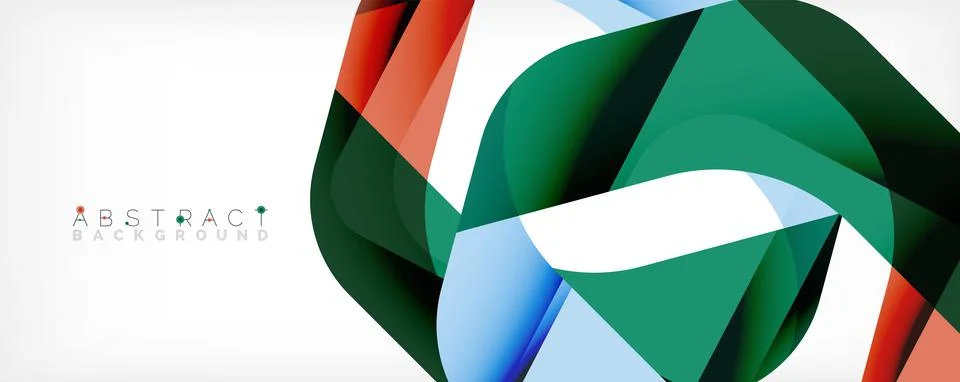Geometric abstract background - multicolored abstract shapes on white. Vector Illustrazione stock