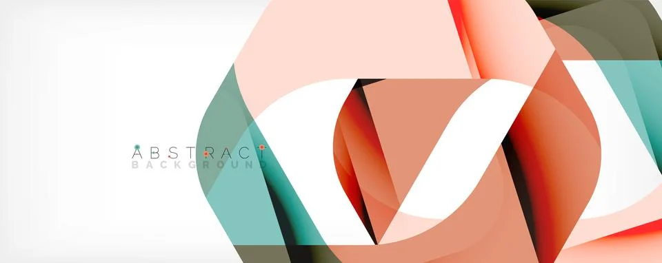 Geometric abstract background - multicolored abstract shapes on white. Vector Illustrazione stock