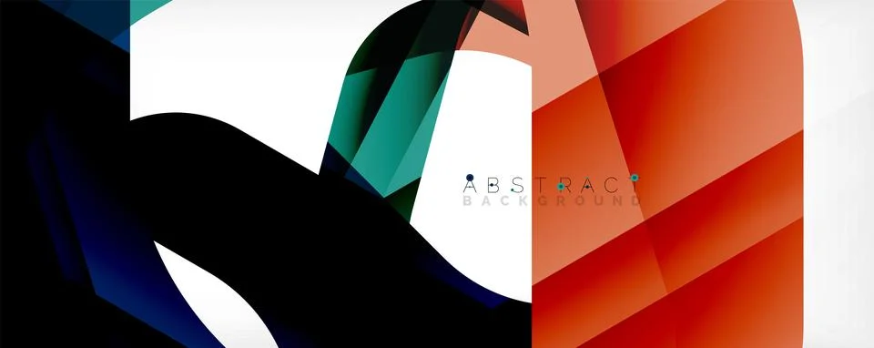 Geometric abstract background - multicolored abstract shapes on white. Vector Illustrazione stock