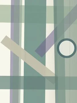 Geometric abstract background with muted teal, lavender, and off-white cros.. Stock Illustration
