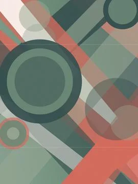 Geometric abstract background with overlapping rings and diagonal stripes i.. Stock Illustration