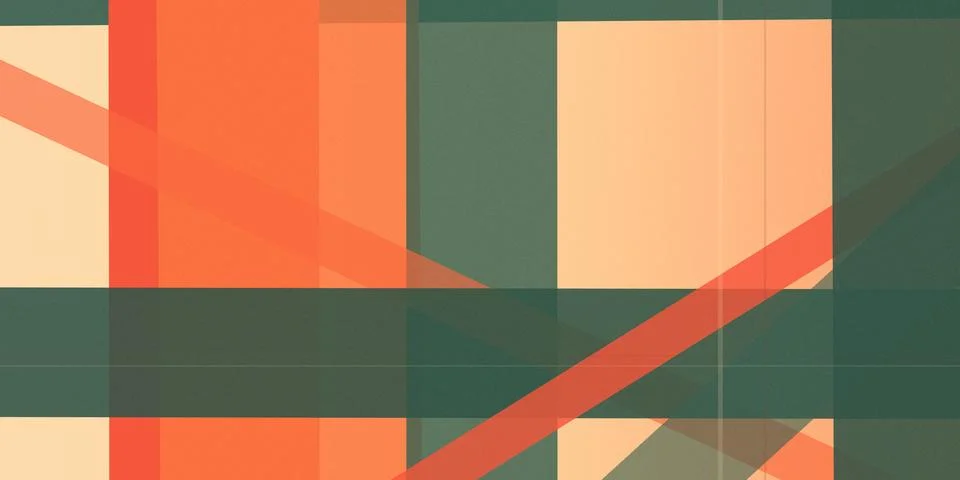 Geometric abstract background with red and green blocks, diagonal stripes, .. Stock Illustration