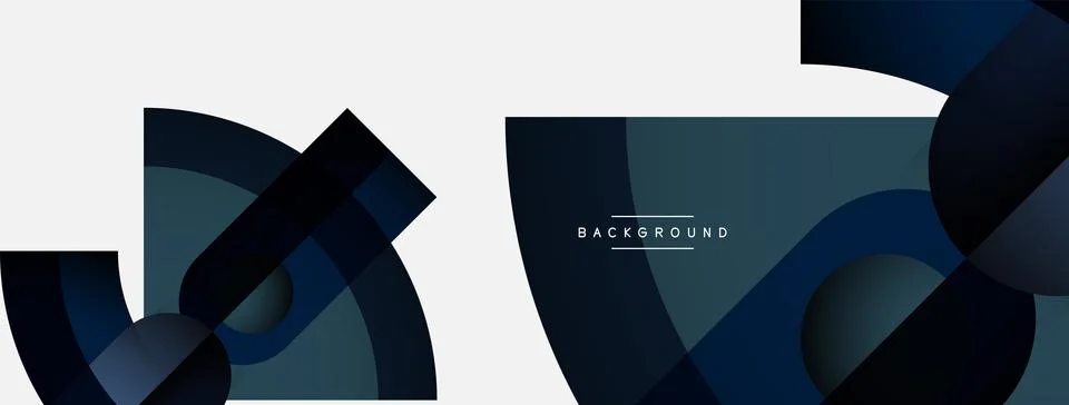 Geometric abstract background. Round shapes, circles, lines composition for 스톡 일러스트