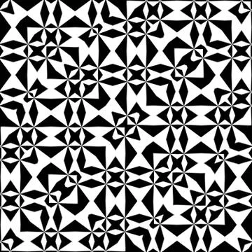 Geometric abstract background, seamless, black and white Stock Illustration