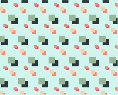 Geometric abstract background set of green squares Stock Illustration