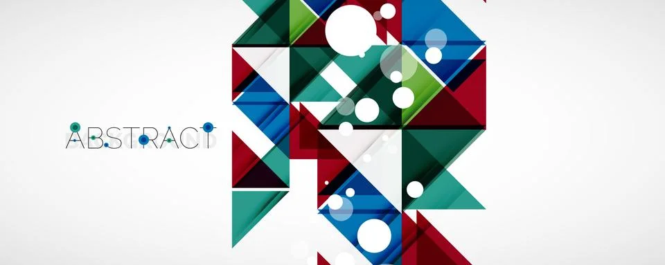 Geometric abstract background. Techno color triangle shapes. Vector illustration 스톡 일러스트
