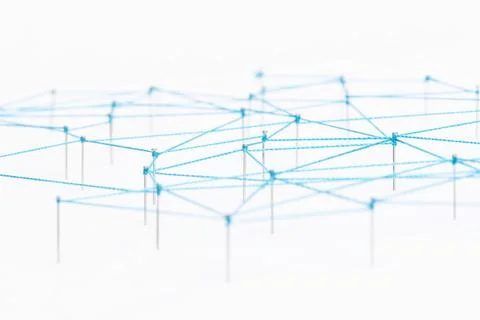 Geometric abstract background, technology concept, connecting dots design Stock-Fotos
