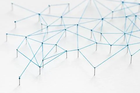 Geometric abstract background, technology concept, connecting dots design Stock Photos
